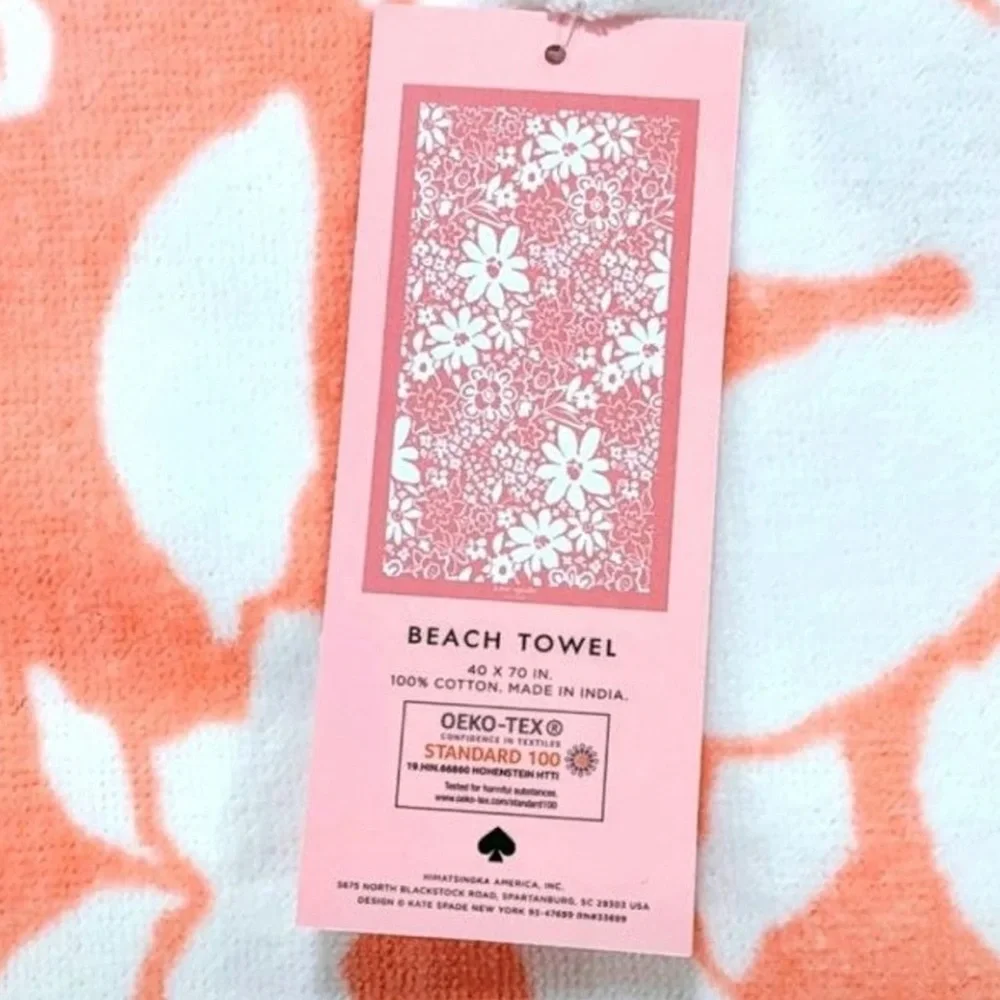 🆕 Kate Spade Coral Floral Oversized Beach Towel